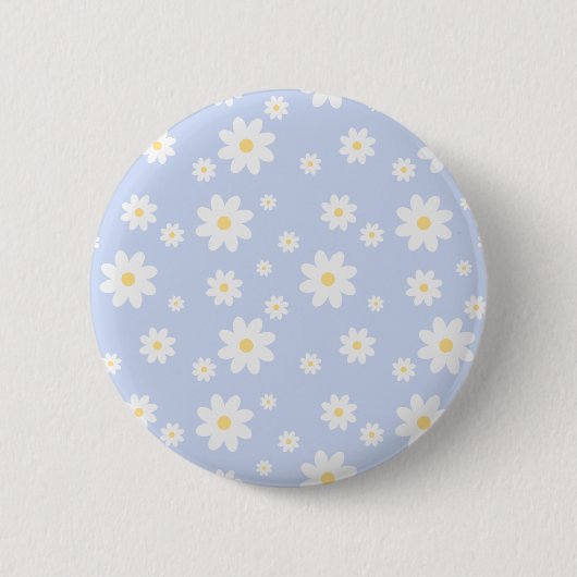 Badge Rond 5 Cm Fleur de marguerite blanche classique (Devant)
