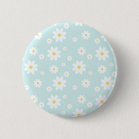 Badge Rond 5 Cm Fleur de marguerite blanche classique (Devant)