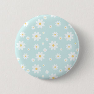 Badge Rond 5 Cm Fleur de marguerite blanche classique