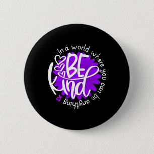 Badge Rond 5 Cm Fleur de marguerite être type Violet Surdose de se