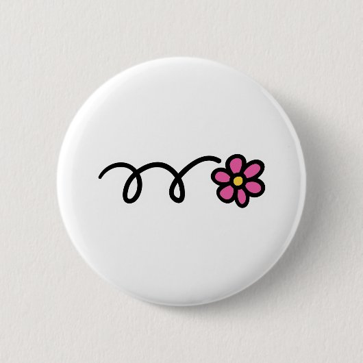 Badge Rond 5 Cm Fleur de marguerite rose (Devant)