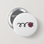 Badge Rond 5 Cm Fleur de marguerite rose (Devant & derrière)