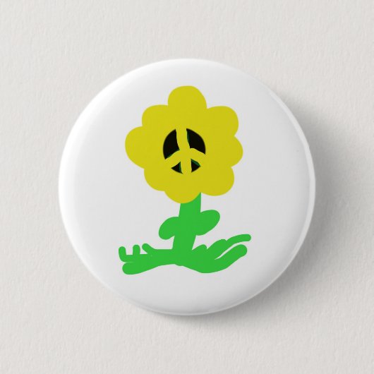 Badge Rond 5 Cm Fleur de paix (Devant)