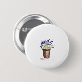 Badge Rond 5 Cm Fleur de pot de lavande (Devant & derrière)