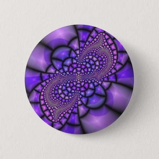 Badge Rond 5 Cm Fleur de pourpre de mosaïque (Devant)