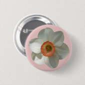Badge Rond 5 Cm Fleur de printemps de jonquille rose (Devant & derrière)