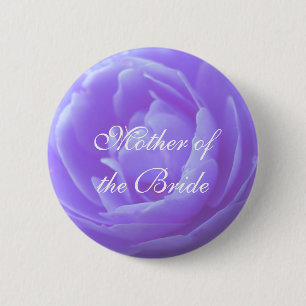 Badge Rond 5 Cm fleur de rose violette