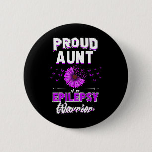 Badge Rond 5 Cm Fleur de ruban pourpre Fier Tante Nephew Niece Epi