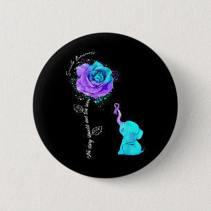 Badge Rond 5 Cm Fleur de sensibilisation à la prévention du suicid