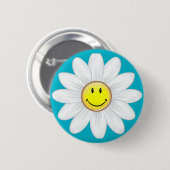 Badge Rond 5 Cm Fleur de sourire de marguerite (Devant & derrière)