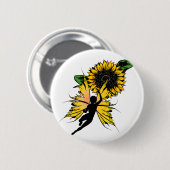 Badge Rond 5 Cm Fleur de tournesol (Devant & derrière)
