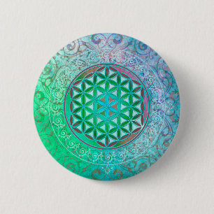 Badge Rond 5 Cm Fleur de vie / Blume des Lebens - Ornement IV