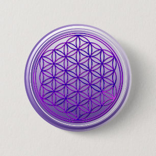 Badge Rond 5 Cm Fleur de vie / Blume des Lebens - violet