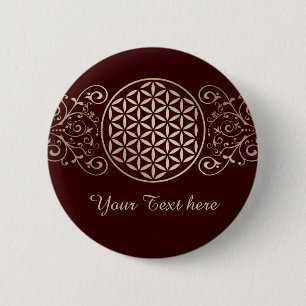 Badge Rond 5 Cm Fleur de vie / Blume des Lebens - X vintage