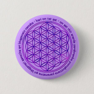 Badge Rond 5 Cm Fleur de Vie - Moola Mantra - violet