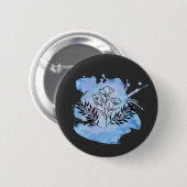 Badge Rond 5 Cm fleur d'eau (Devant & derrière)