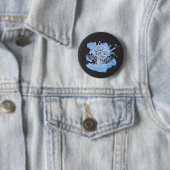 Badge Rond 5 Cm fleur d'eau (En situation)