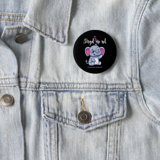 Badge Rond 5 Cm Fleur d'éléphant Oubliez-Moi Pas Alzheimer Awar (En situation)