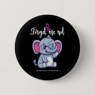 Badge Rond 5 Cm Fleur d'éléphant Oubliez-Moi Pas Alzheimer Awar