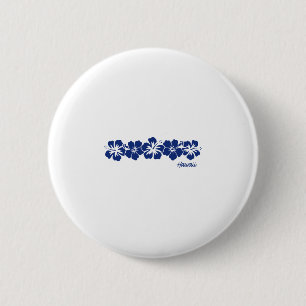 Badge Rond 5 Cm Fleur d'Hibiscus d'Hawaï Aloha Vacances Hawaïennes