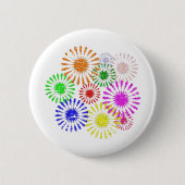 Badge Rond 5 Cm Fleur en panne (Devant)