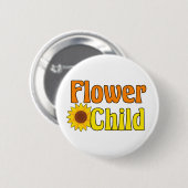 Badge Rond 5 Cm Fleur Enfant mignonne Hippie tournesol les années  (Devant & derrière)