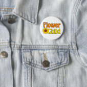 Badge Rond 5 Cm Fleur Enfant mignonne Hippie tournesol les années  (En situation)
