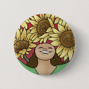 Badge Rond 5 Cm Fleur et croissance