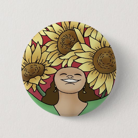 Badge Rond 5 Cm Fleur et croissance (Devant)
