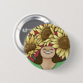 Badge Rond 5 Cm Fleur et croissance (Devant & derrière)