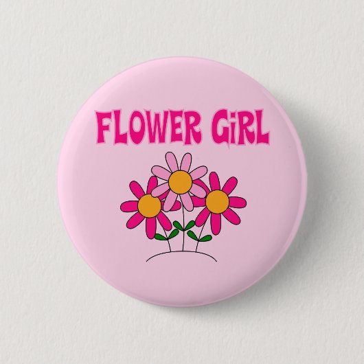 Badge Rond 5 Cm Fleur fille (Devant)