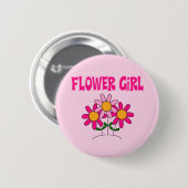 Badge Rond 5 Cm Fleur fille (Devant & derrière)