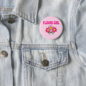 Badge Rond 5 Cm Fleur fille (En situation)