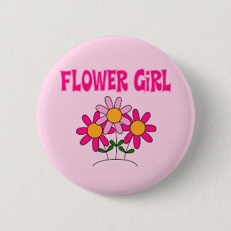 Badge Rond 5 Cm Fleur fille