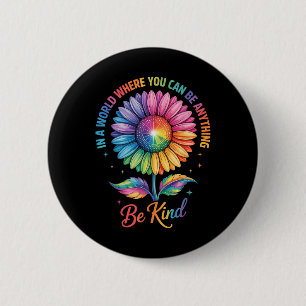 Badge Rond 5 Cm Fleur Gentille Arc-en-ciel Lgbtq Trans Biuel Gay L