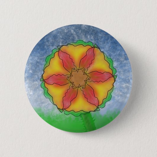 Badge Rond 5 Cm Fleur impeccable (Devant)