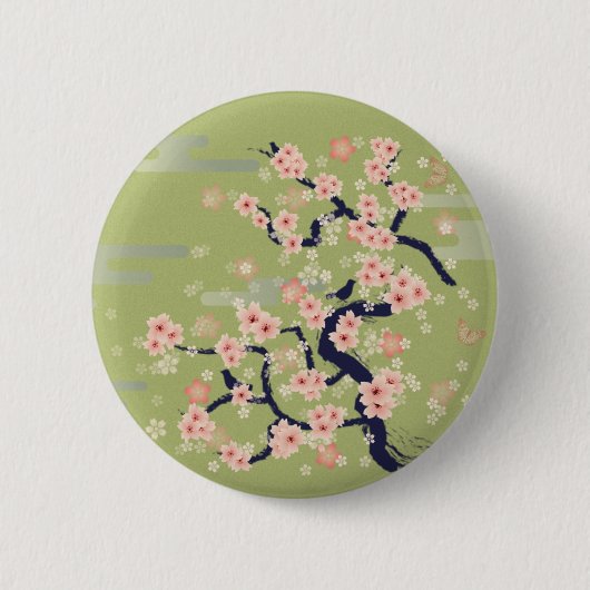 Badge Rond 5 Cm Fleur JAPONAISE (Devant)