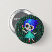 Badge Rond 5 Cm Fleur joyeuse (Devant & derrière)