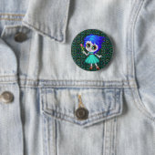 Badge Rond 5 Cm Fleur joyeuse (En situation)