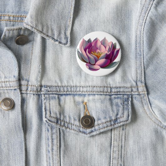 Badge Rond 5 Cm Fleur Lotus (En situation)