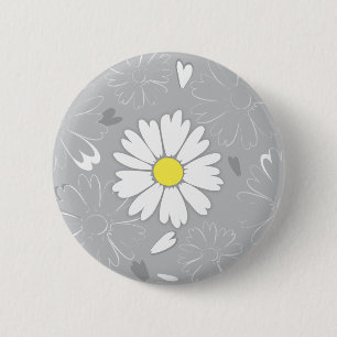 Badge Rond 5 Cm Fleur marguerite d'Eilin