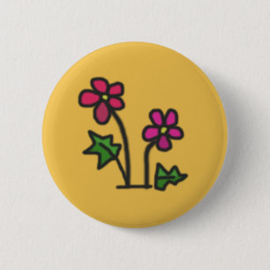 Badge Rond 5 Cm Fleur molle