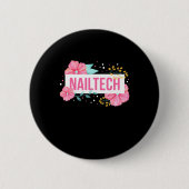 Badge Rond 5 Cm Fleur Nail Tech (Devant)