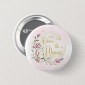 Badge Rond 5 Cm Fleur Over the Moon Rose (Devant & derrière)