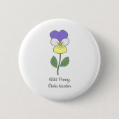 Badge Rond 5 Cm Fleur pastel botanique sauvage de Pansy (Devant)