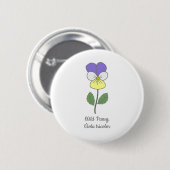 Badge Rond 5 Cm Fleur pastel botanique sauvage de Pansy (Devant & derrière)