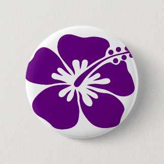Badge Rond 5 Cm fleur pourpre de ketmie aloha