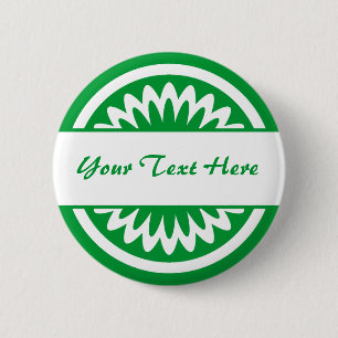 Badge Rond 5 Cm Fleur ronde - Vert d'herbe