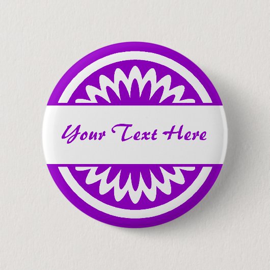 Badge Rond 5 Cm Fleur ronde - violet (Devant)