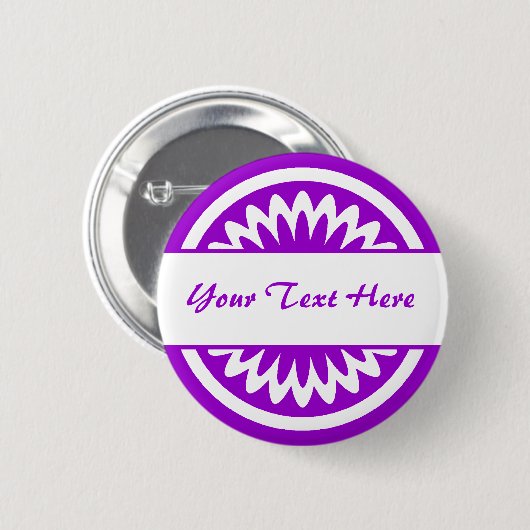 Badge Rond 5 Cm Fleur ronde - violet (Devant & derrière)